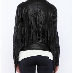 Vintage Havana Fringe Motorcycle Leather Jacket